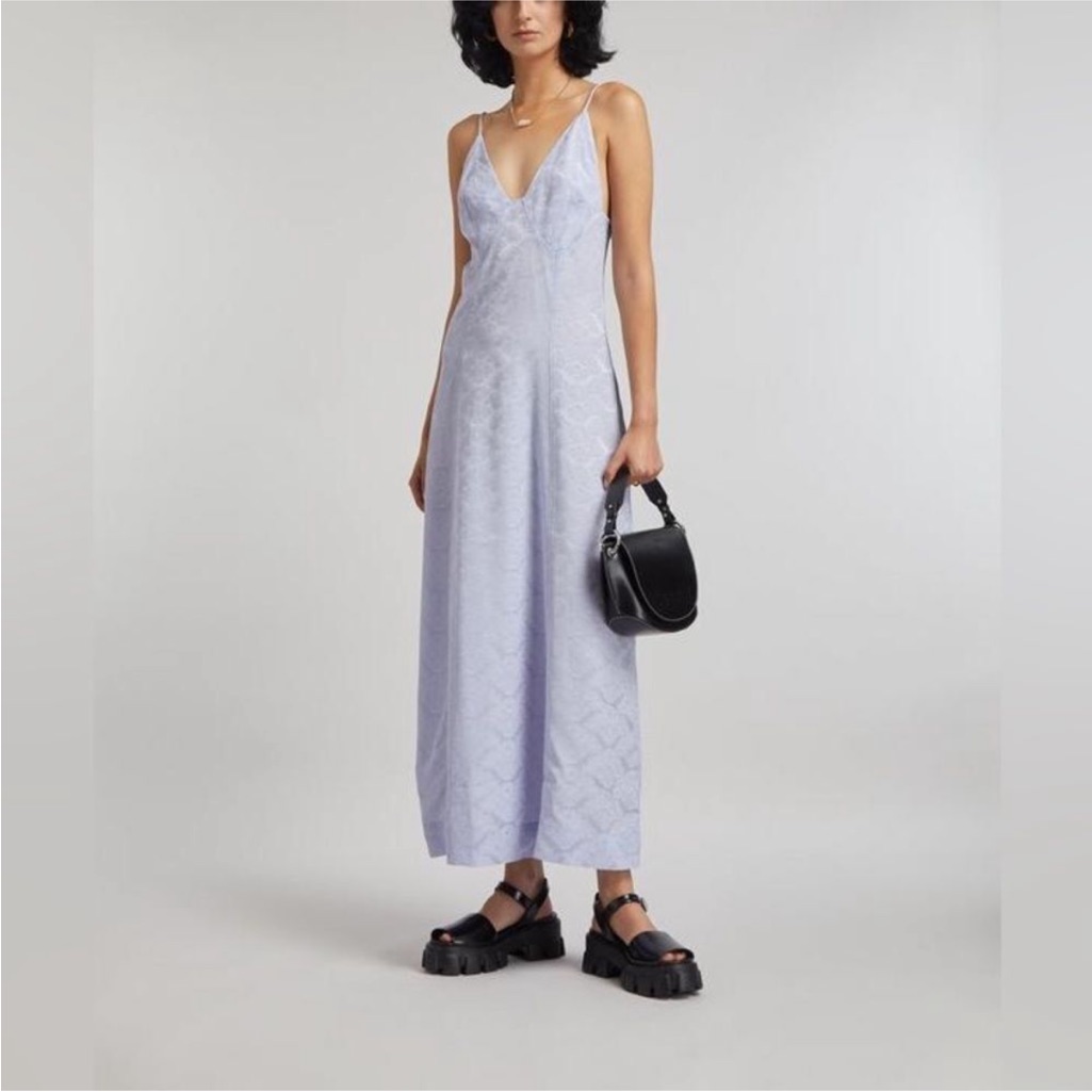 Ganni Lavender Textured Dress Size 40